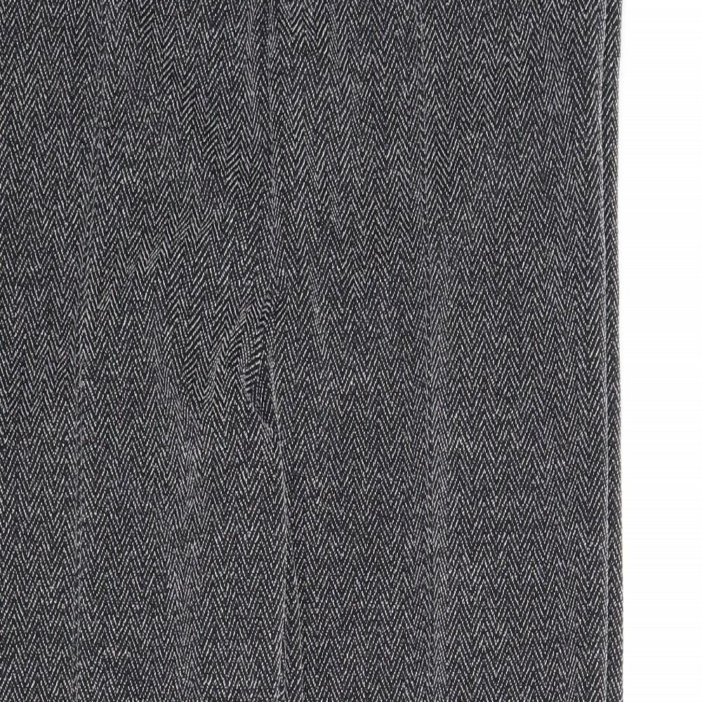 Preworn Womens Grey Geometric  Cropped Trousers Size 18 L24 in