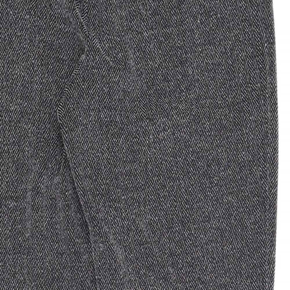 Preworn Womens Grey Geometric  Cropped Trousers Size 18 L24 in
