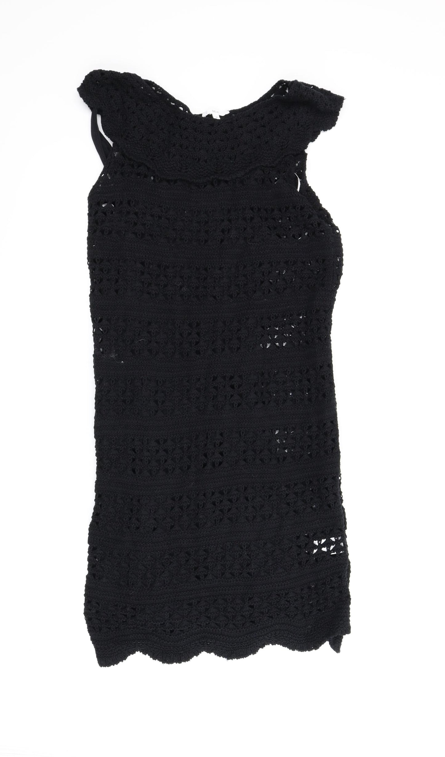 Mix Womens Black   Jumper Dress  Size M  - Open knit