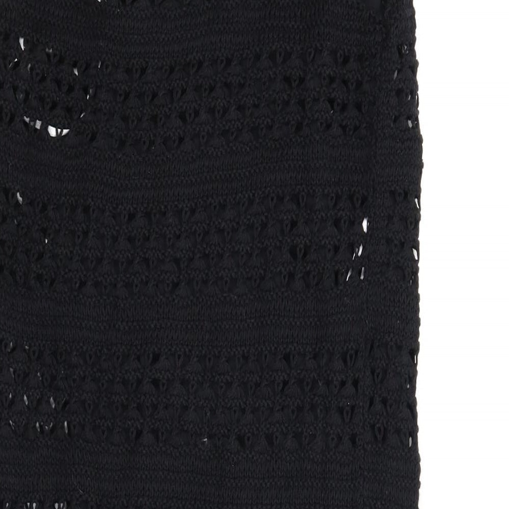 Mix Womens Black   Jumper Dress  Size M  - Open knit