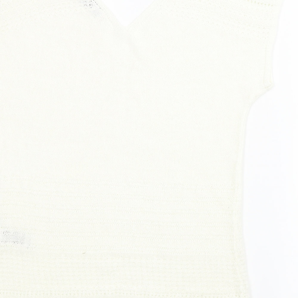 Per Una Womens White   Vest Jumper Size 10