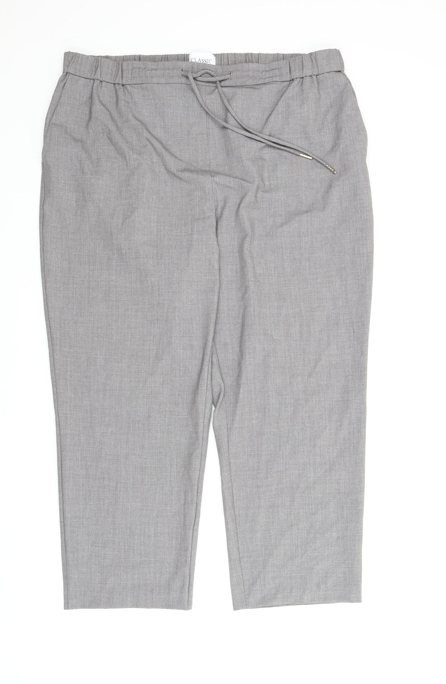 Classic Womens Grey   Capri Trousers Size 18 L25.5 in
