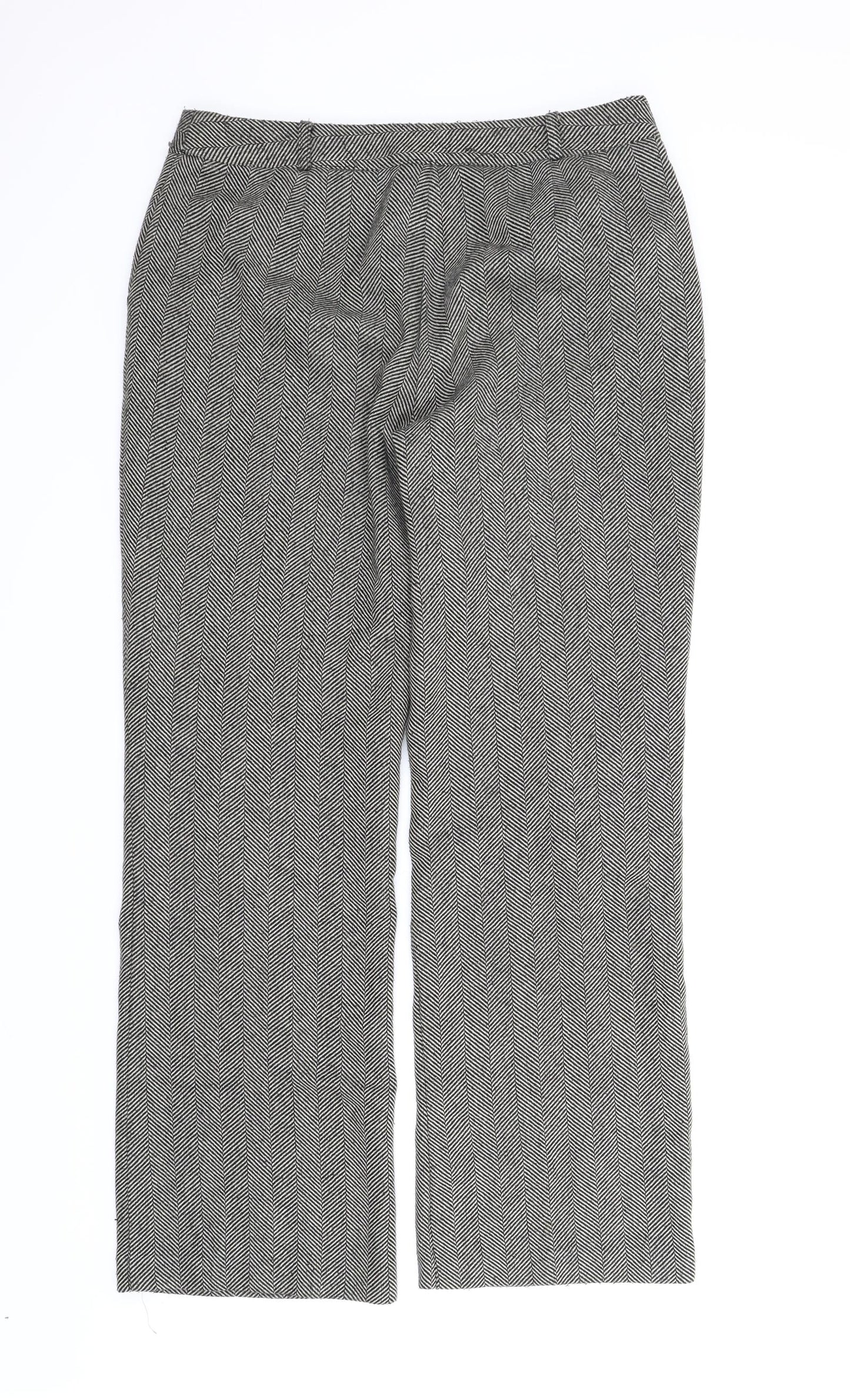 Papaya Womens Grey Striped  Trousers  Size 14 L30 in