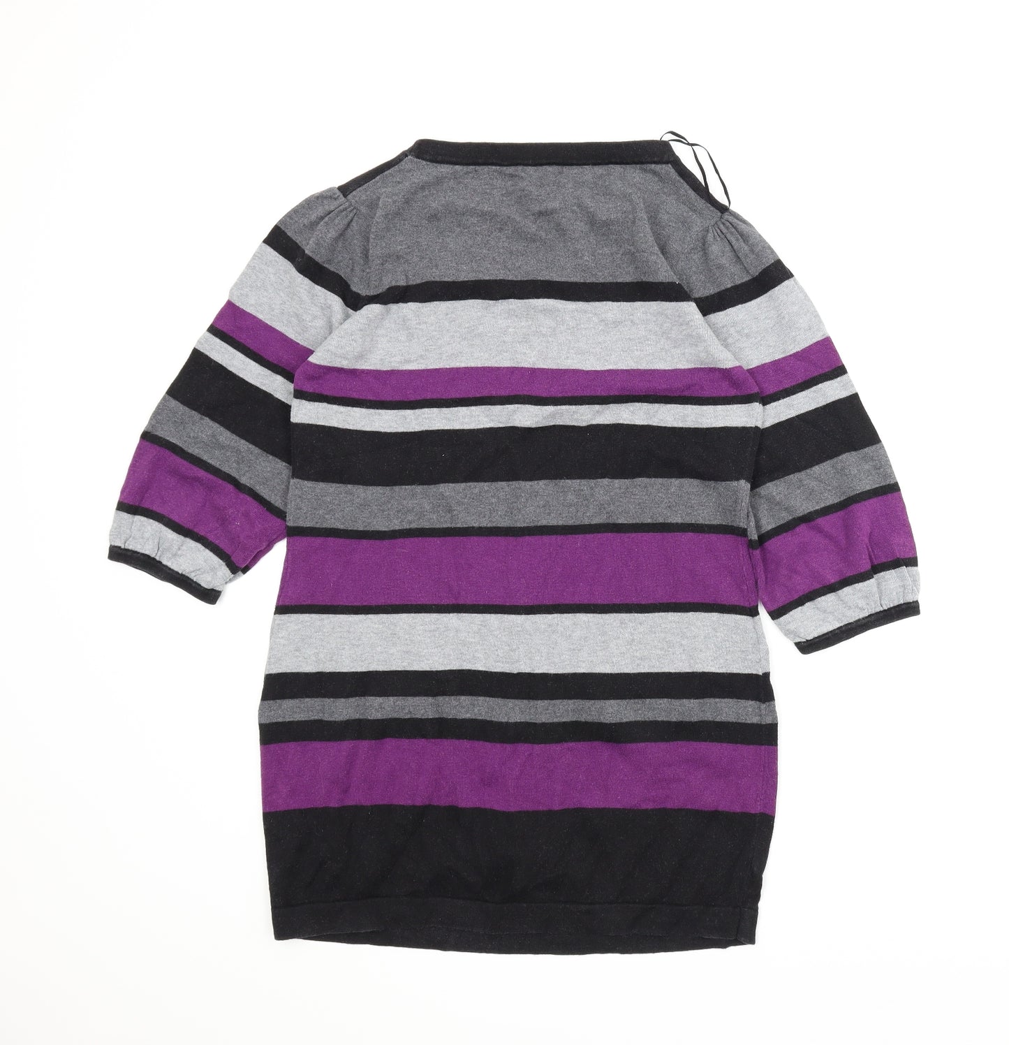 M&Co Womens Purple Striped  Tunic Jumper Size L