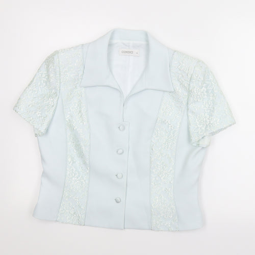 Condici Womens Green Floral  Basic Button-Up Size 14