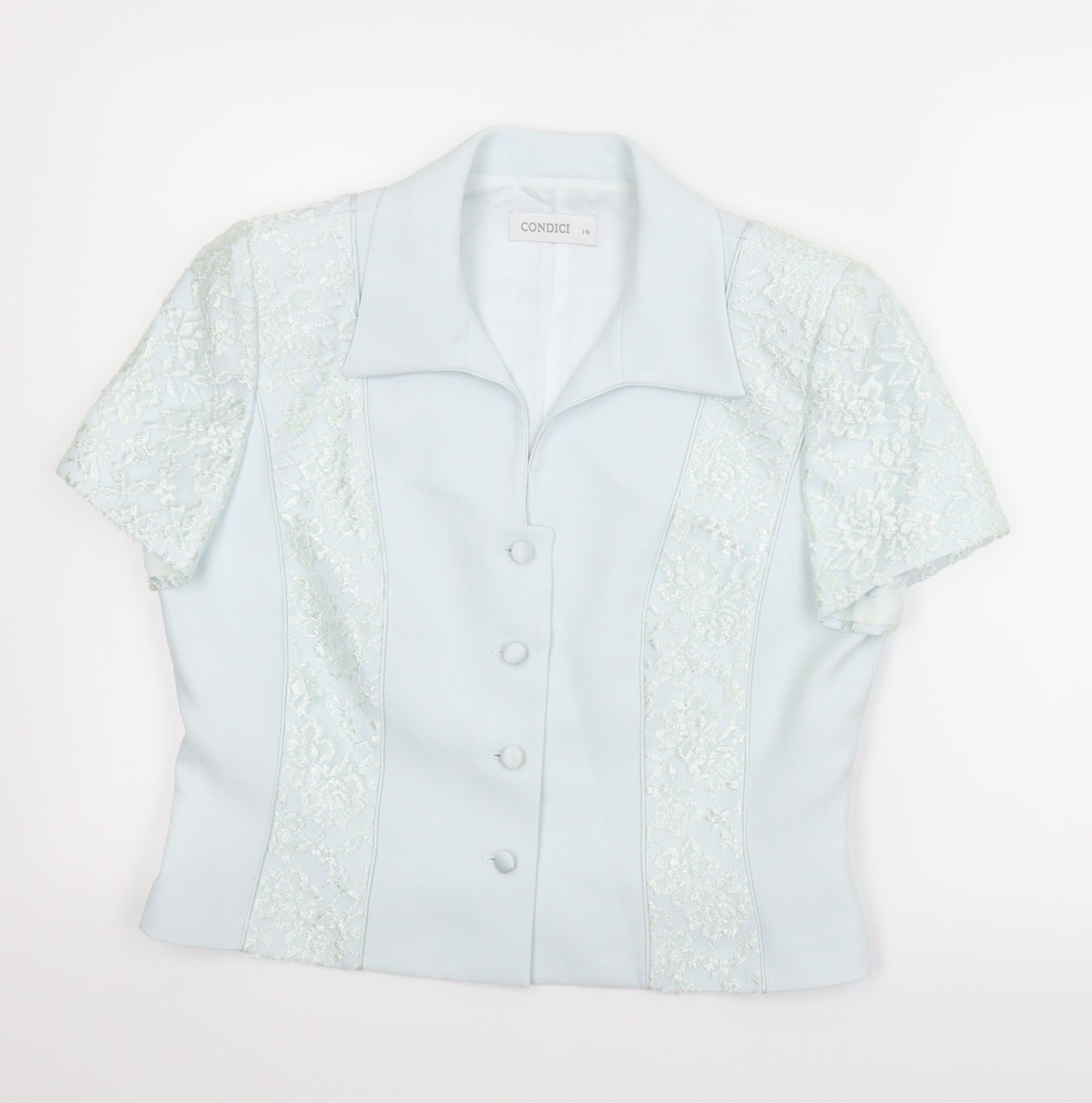 Condici Womens Green Floral  Basic Button-Up Size 14