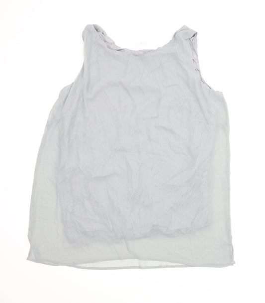 Front view of Agenda women’s grey basic blouse, size UK 24