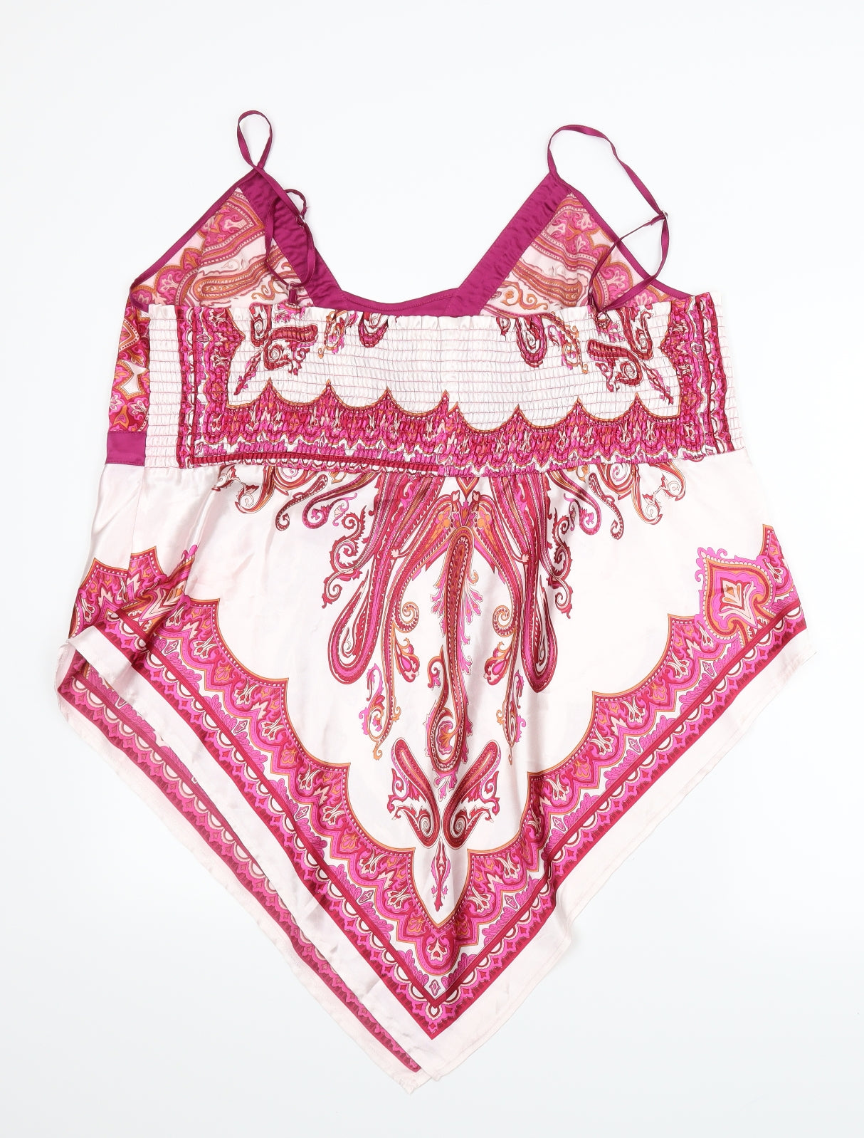 Agenda Womens Pink Paisley  Camisole Blouse Size XL