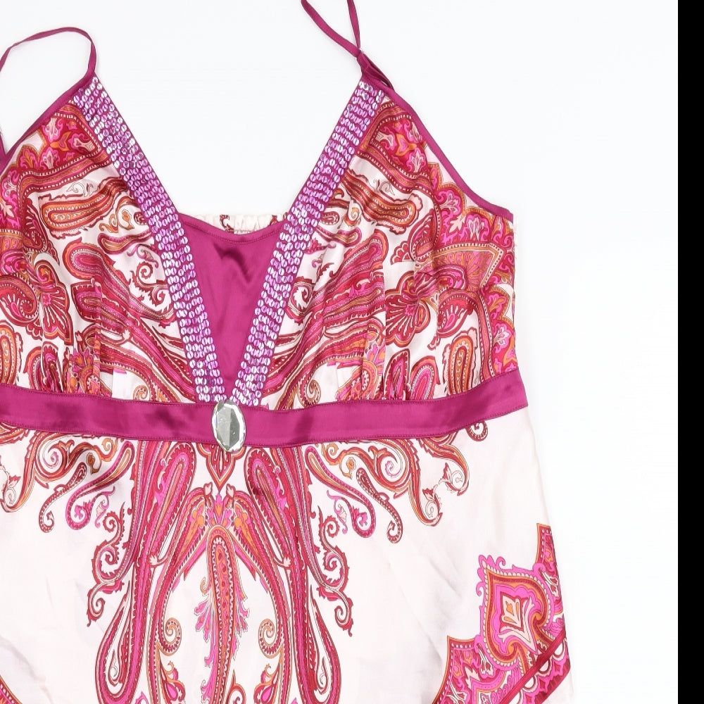 Agenda Womens Pink Paisley  Camisole Blouse Size XL