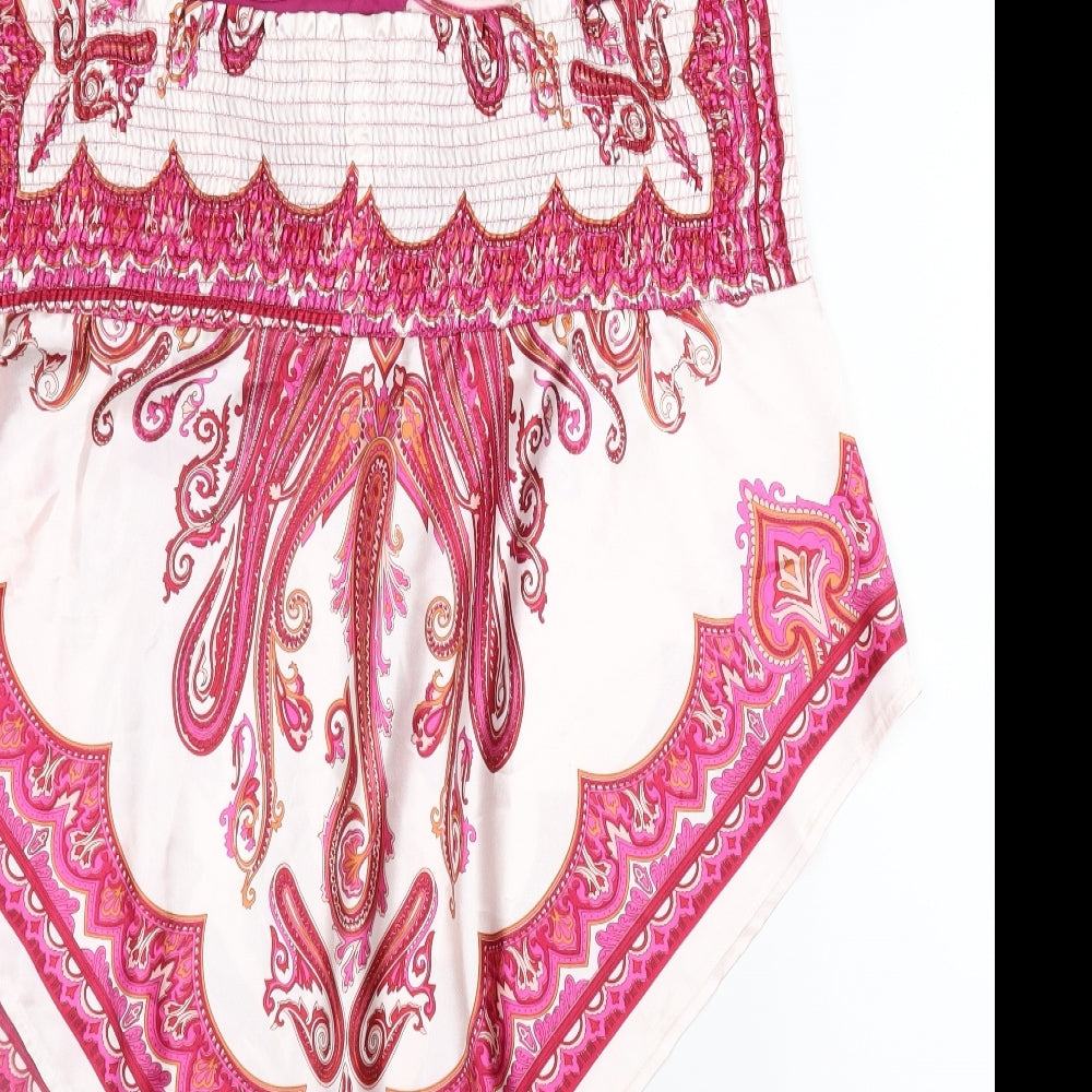 Agenda Womens Pink Paisley  Camisole Blouse Size XL