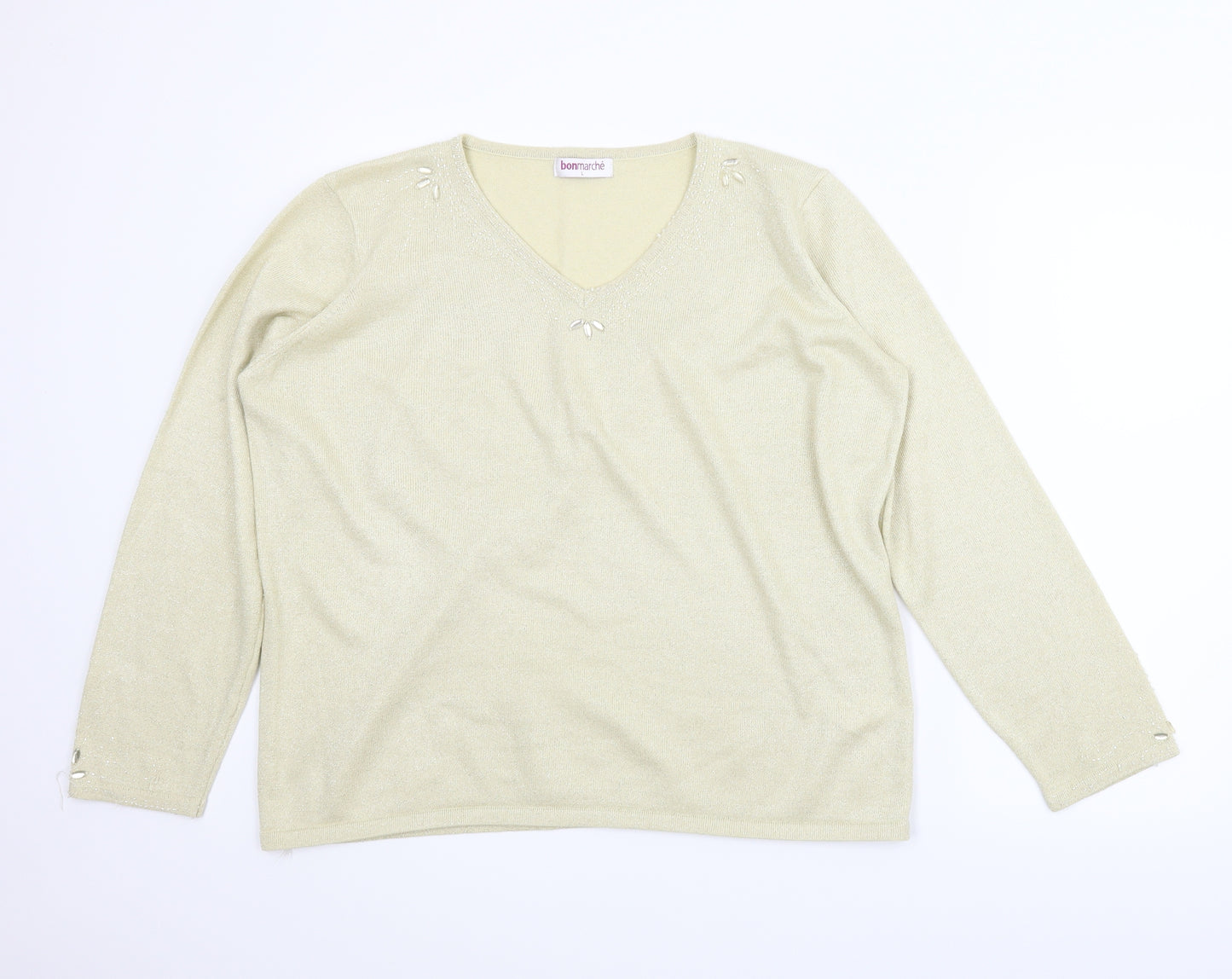 Le Bon Marché Womens Gold   Pullover Jumper Size L