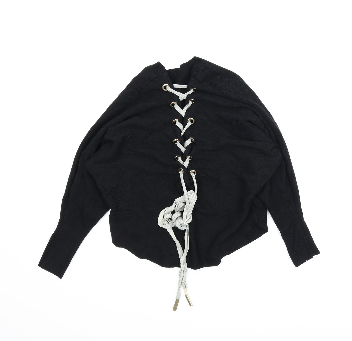 TU Womens Black   Pullover Jumper Size S  - Lace up