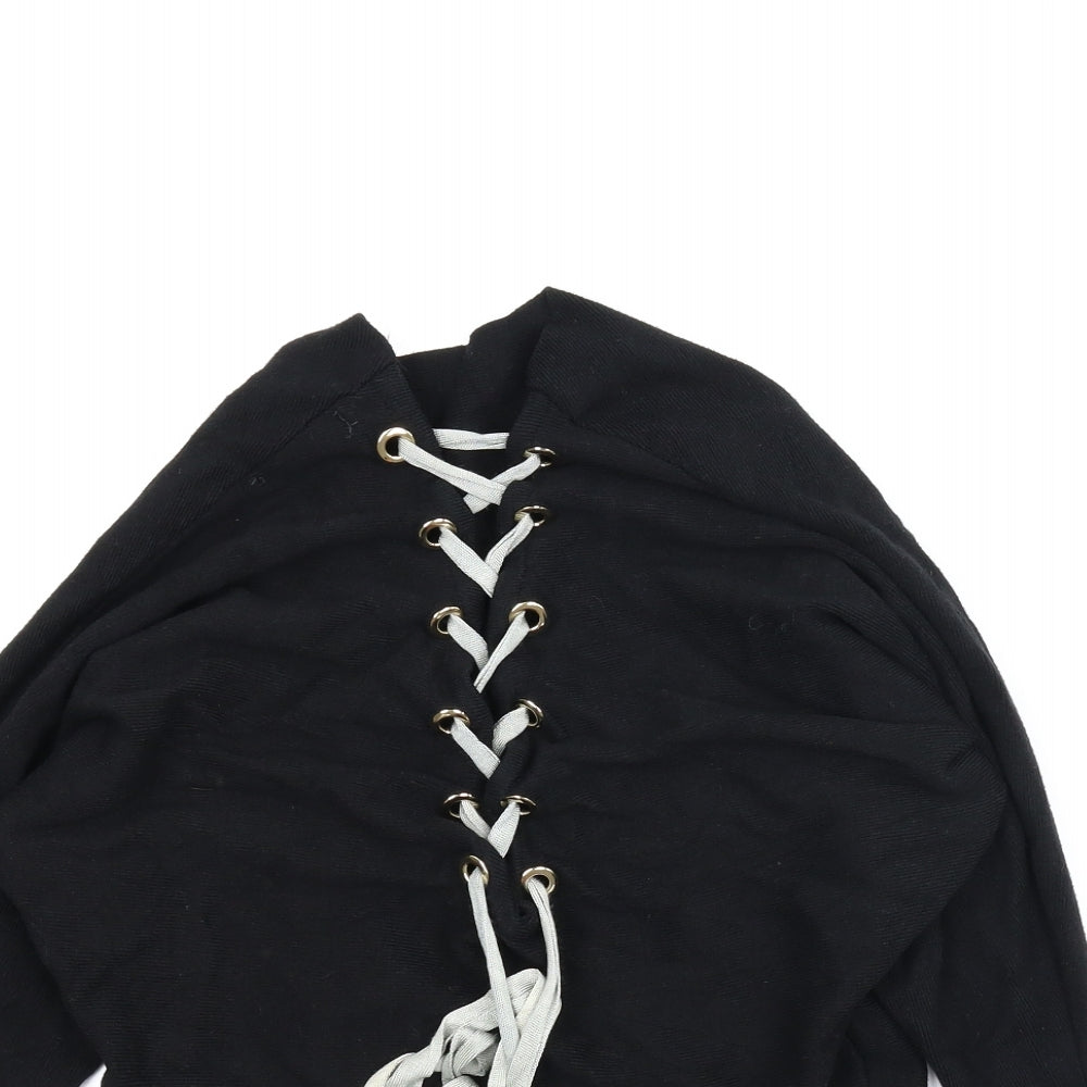 TU Womens Black   Pullover Jumper Size S  - Lace up