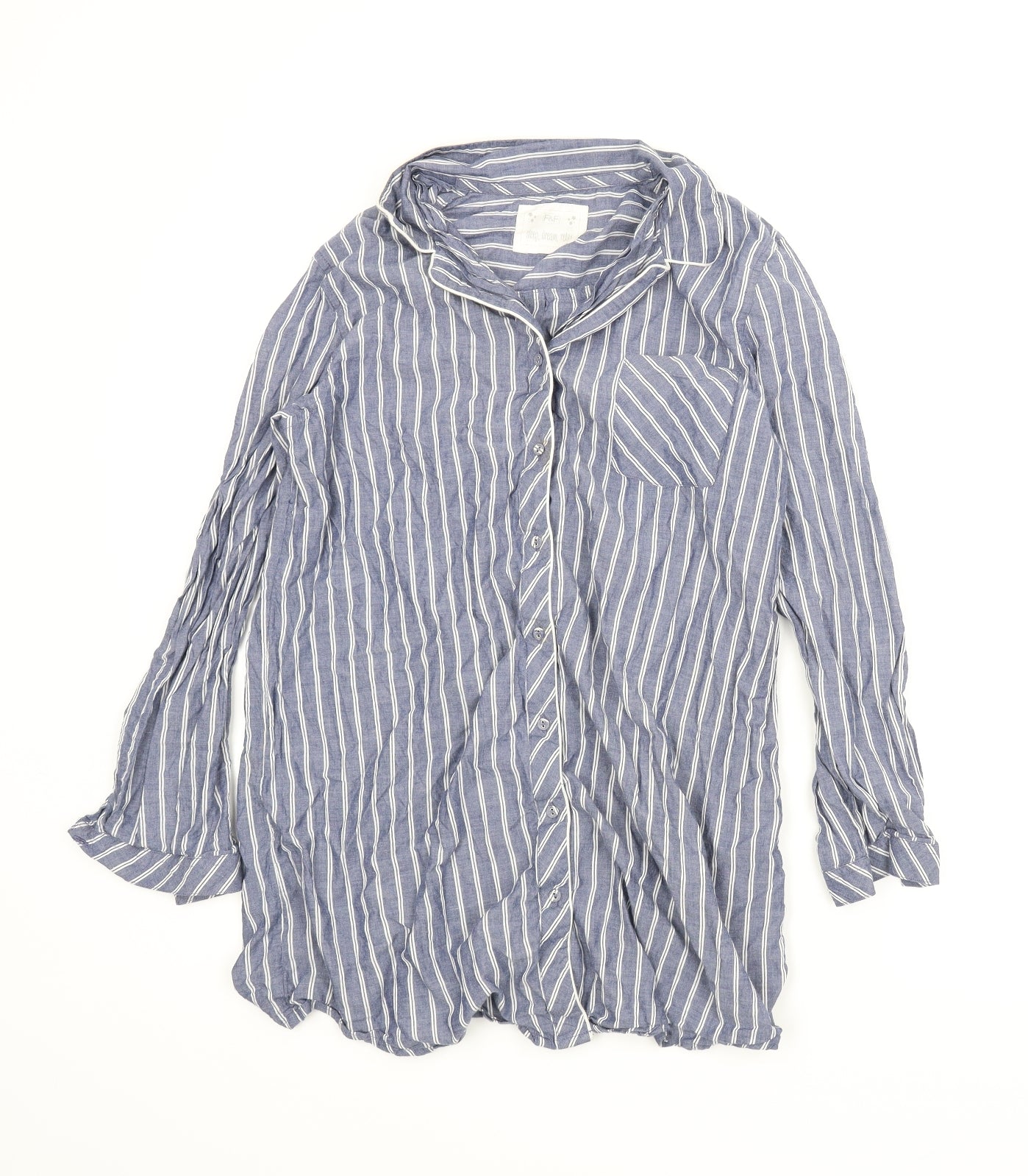 F&F Womens Blue Striped  Chemise Dress Size 10
