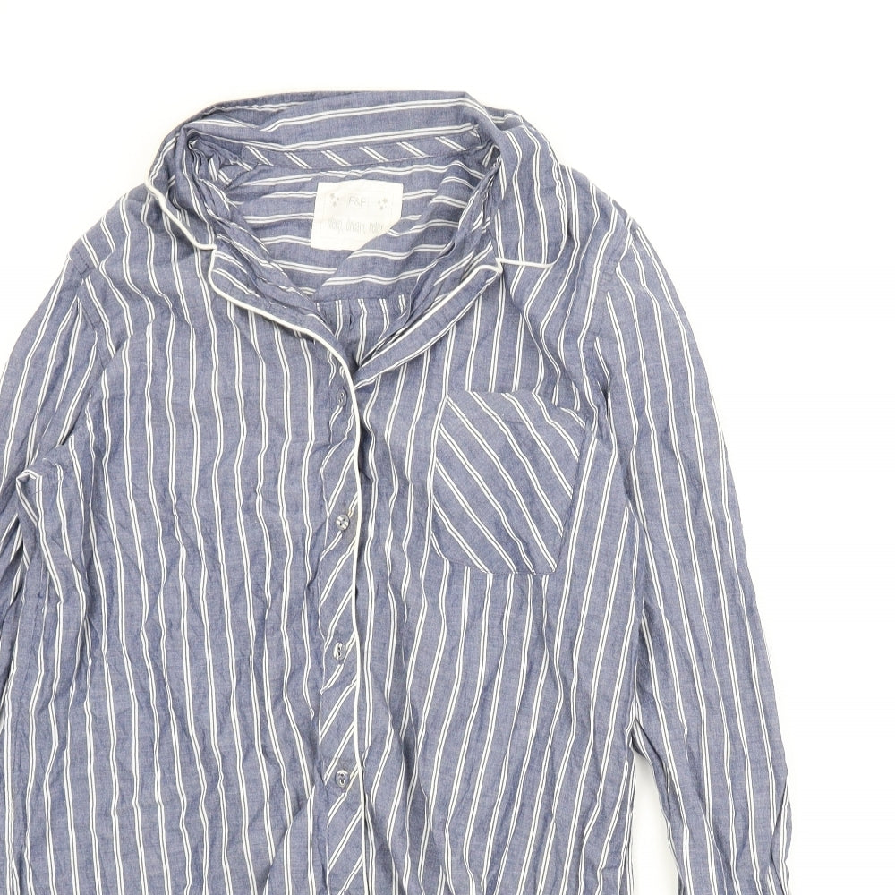 F&F Womens Blue Striped  Chemise Dress Size 10
