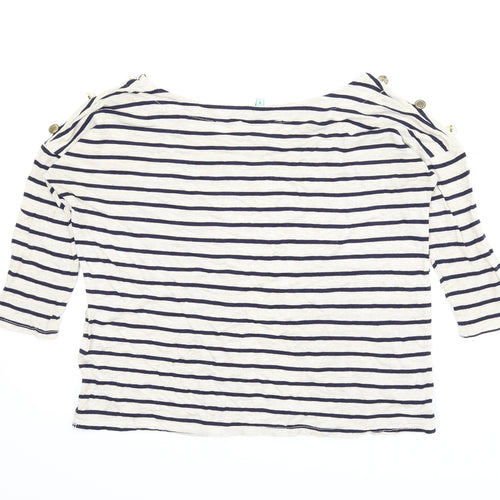 New Look Womens Beige Striped  Basic Blouse Size 8