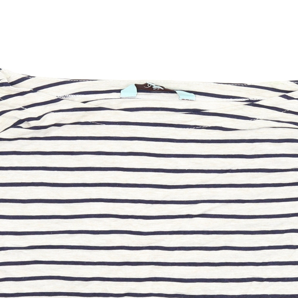 New Look Womens Beige Striped  Basic Blouse Size 8