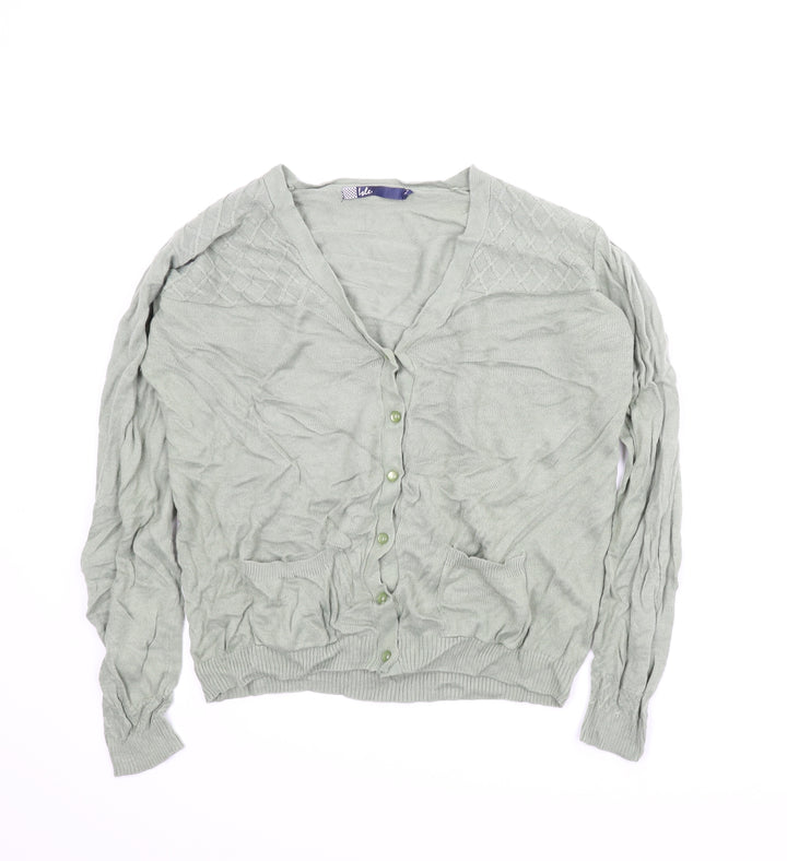 Isle Womens Green Cardigan Jumper Size 14