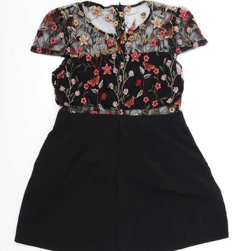 in vogue Paris  Womens Black Floral  Playsuit One-Piece Size L