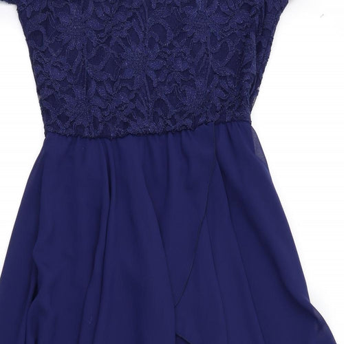 Quiz Womens Blue Floral  Fit & Flare  Size 18