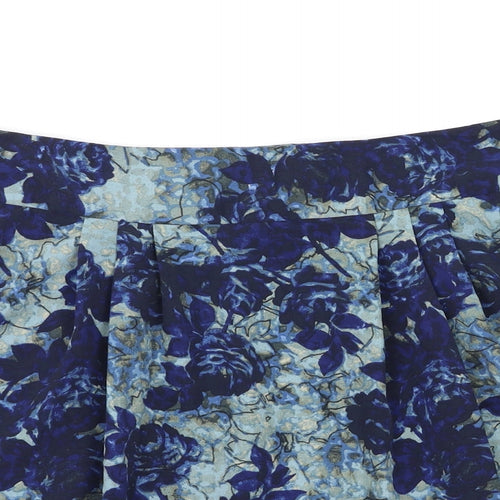 Preworn Womens Black Floral  Flare Skirt Size 10