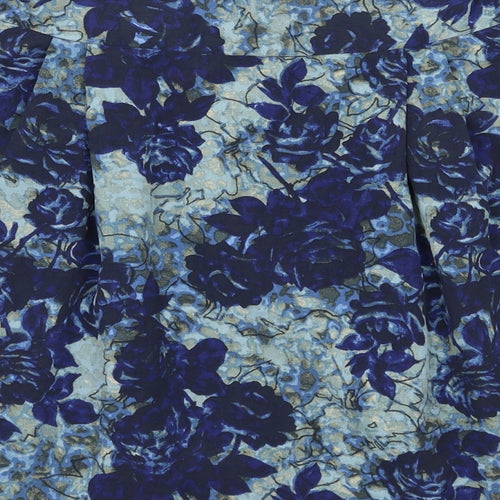 Preworn Womens Black Floral  Flare Skirt Size 10