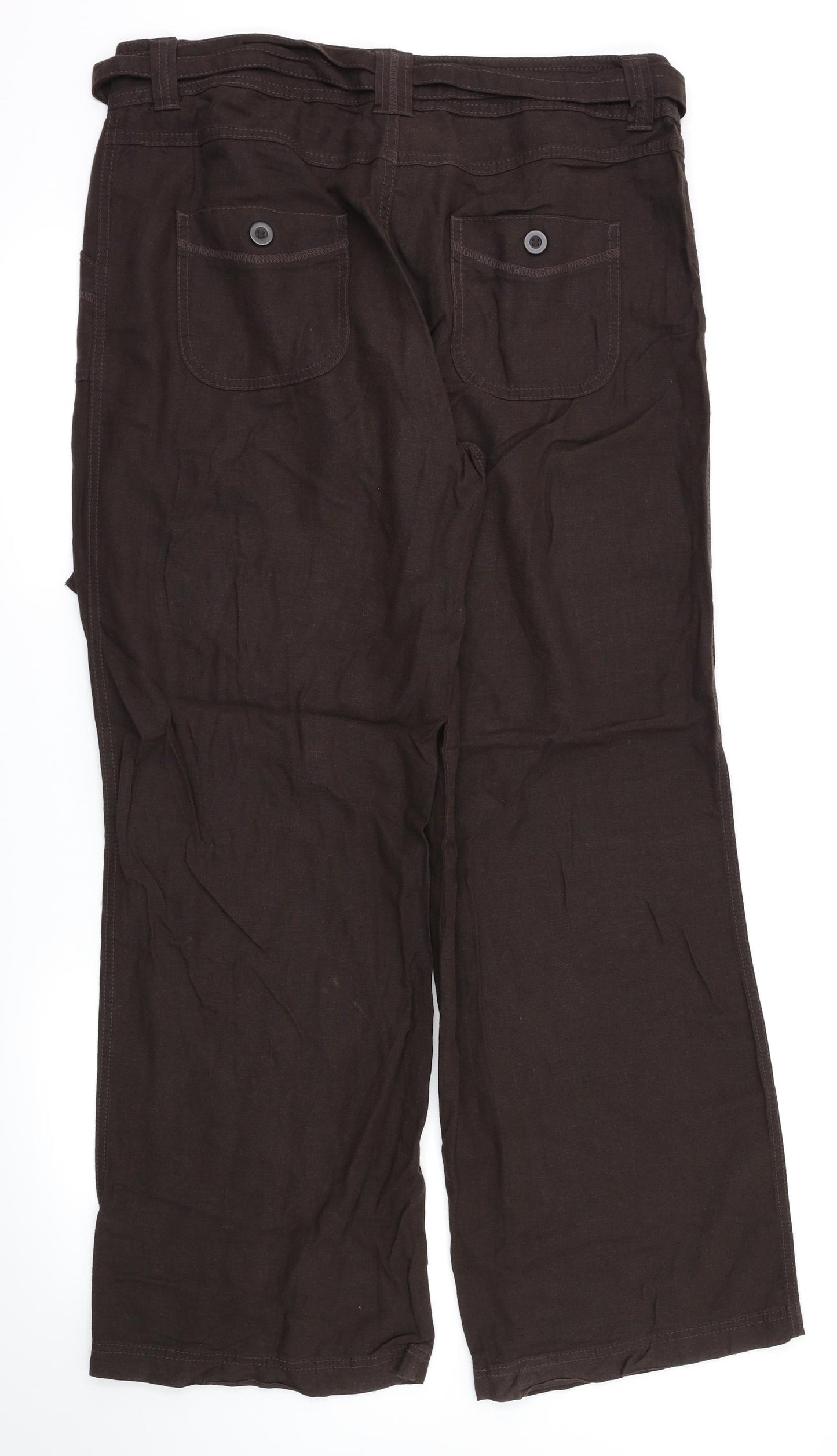 M&S Womens Brown   Trousers  Size 14 L30 in