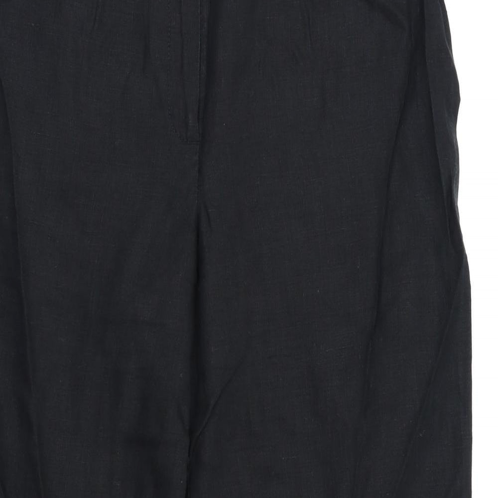 M&S Womens Black   Trousers  Size 14 L28 in