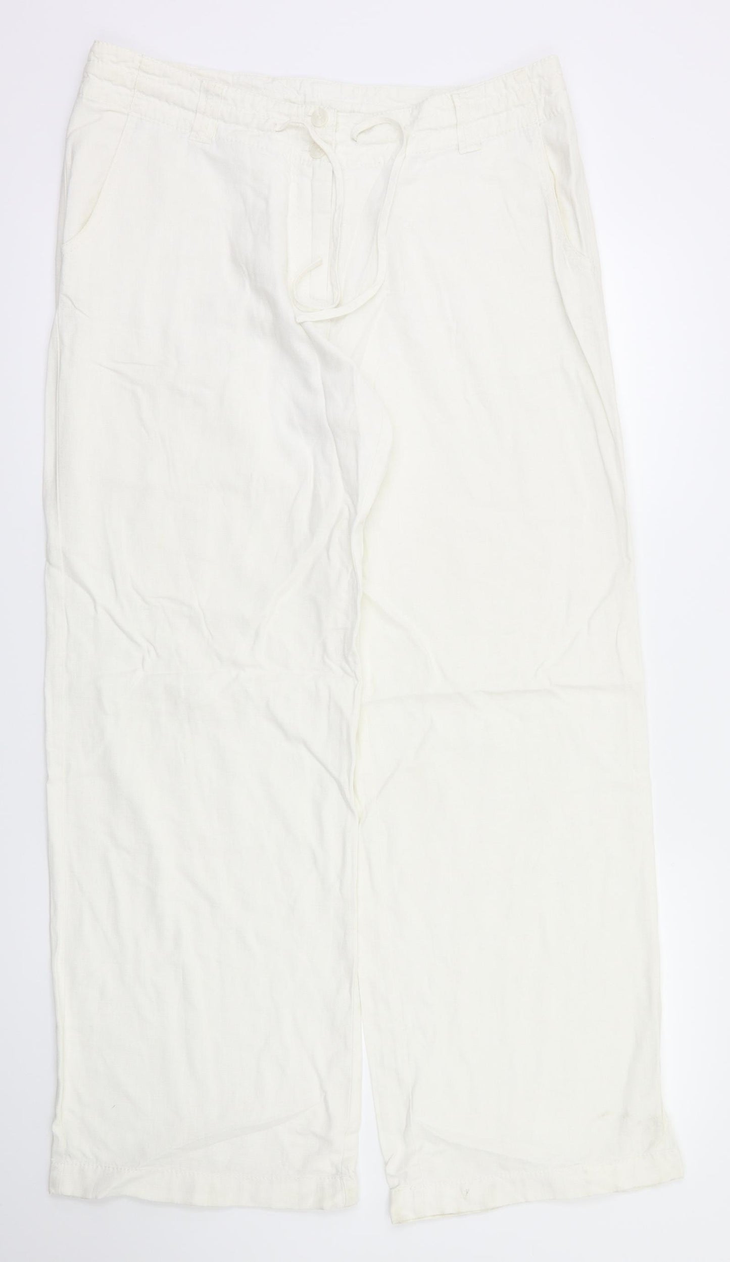 Next  Womens White   Trousers  Size 12 L30 in