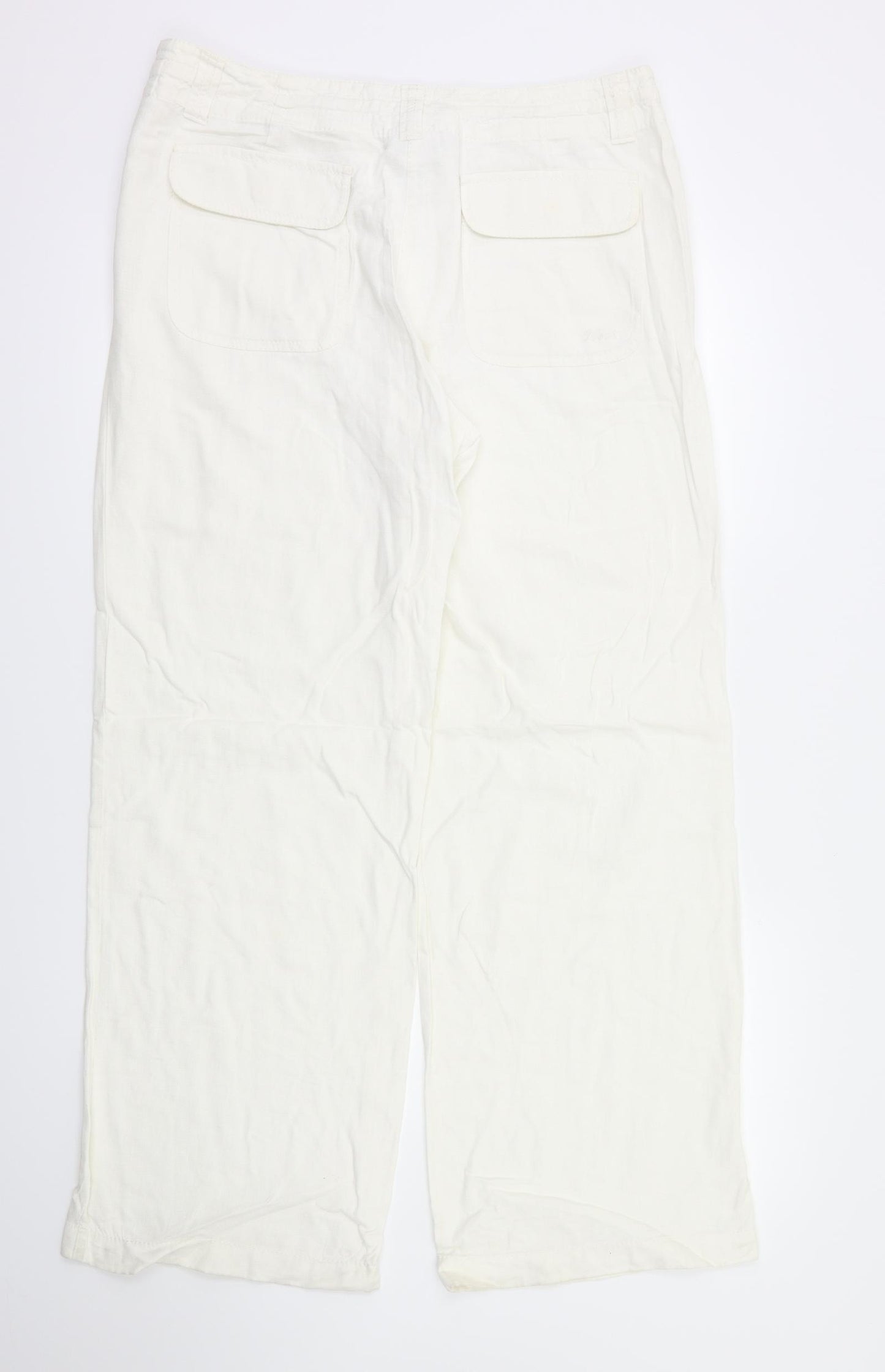 Next  Womens White   Trousers  Size 12 L30 in