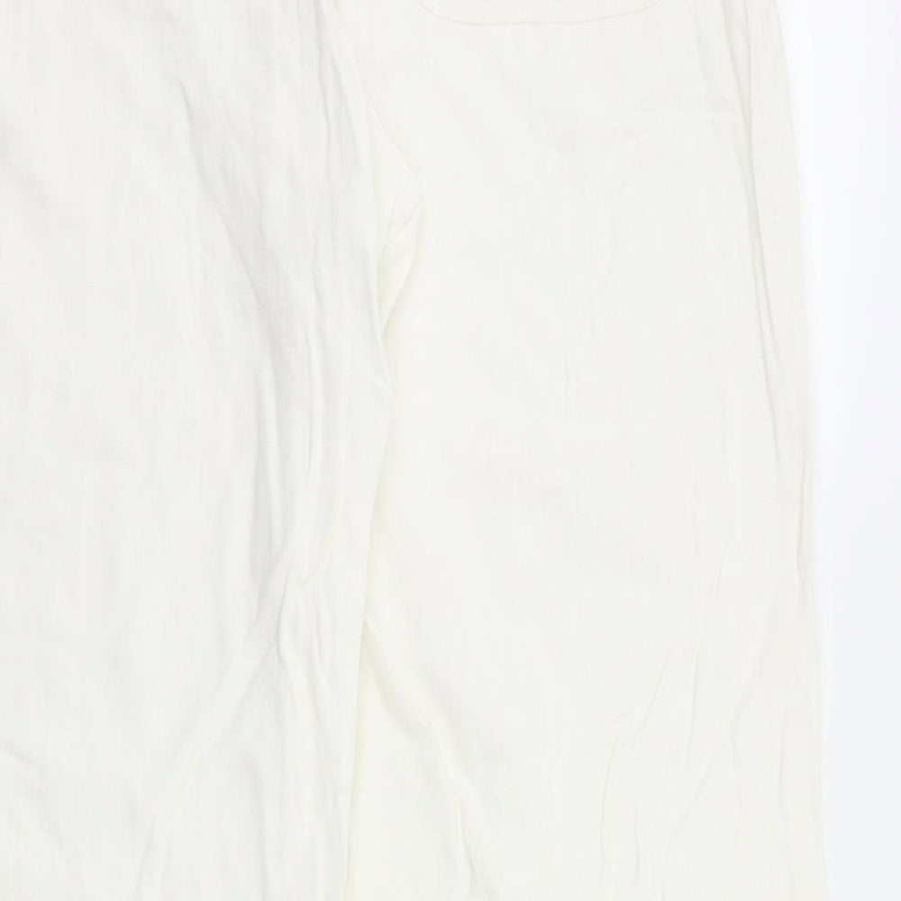 Next  Womens White   Trousers  Size 12 L30 in