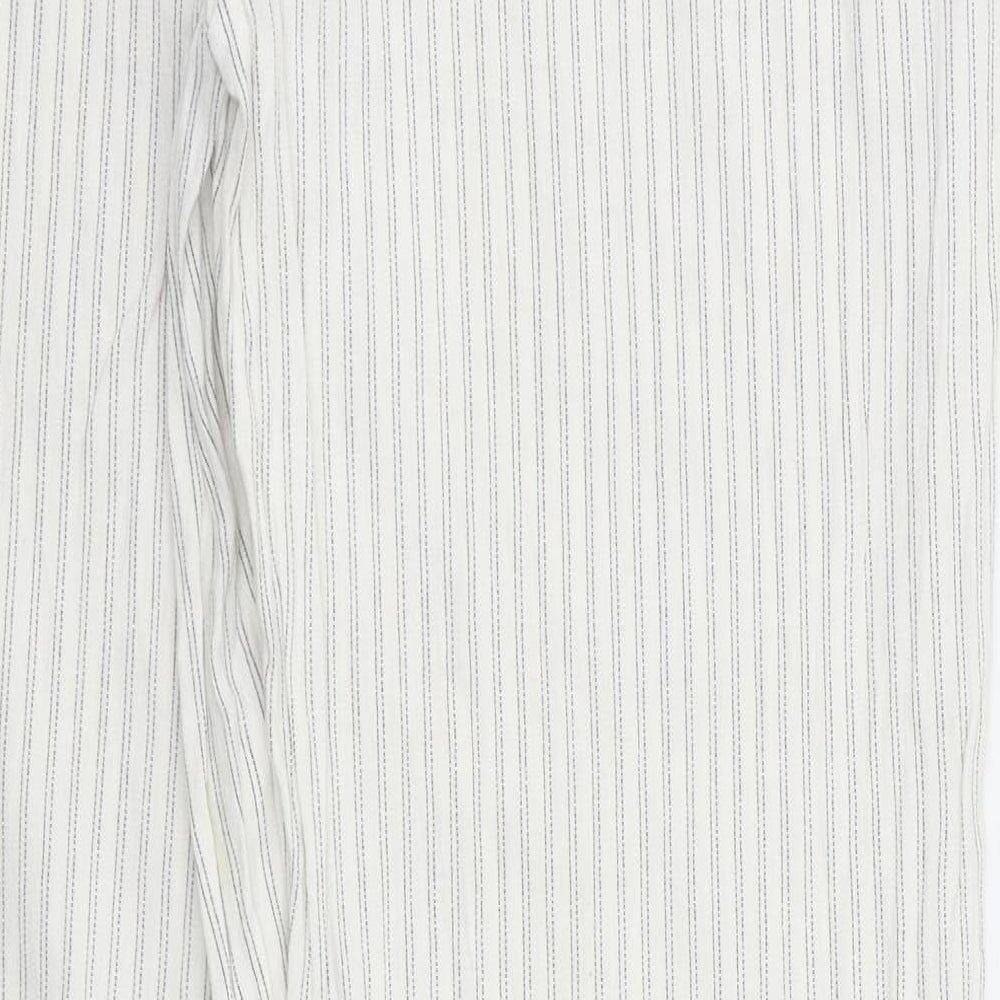 jeans Womens White Striped  Trousers  Size 14 L31 in