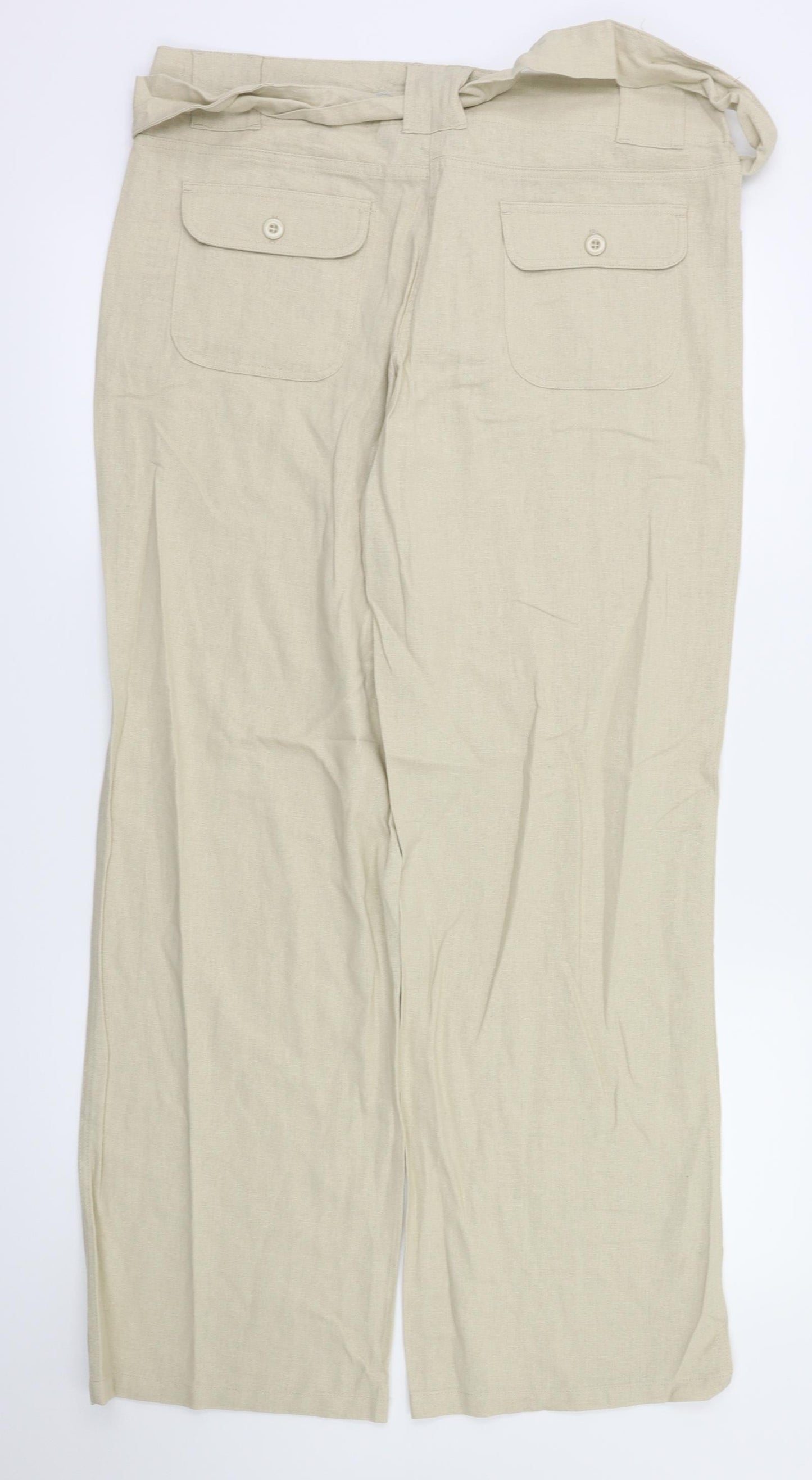 Mia Moda Womens Beige   Trousers  Size 12 L31 in