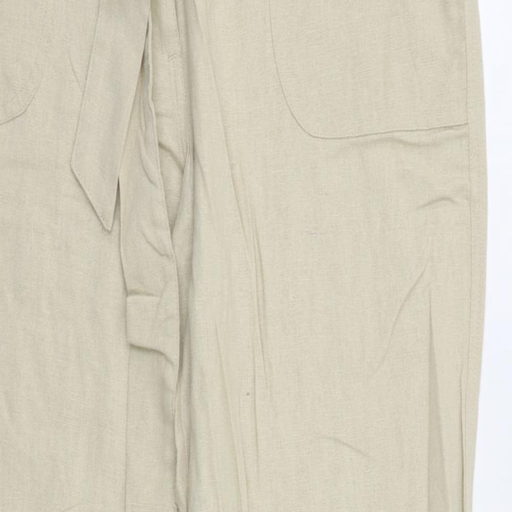 Mia Moda Womens Beige   Trousers  Size 12 L31 in