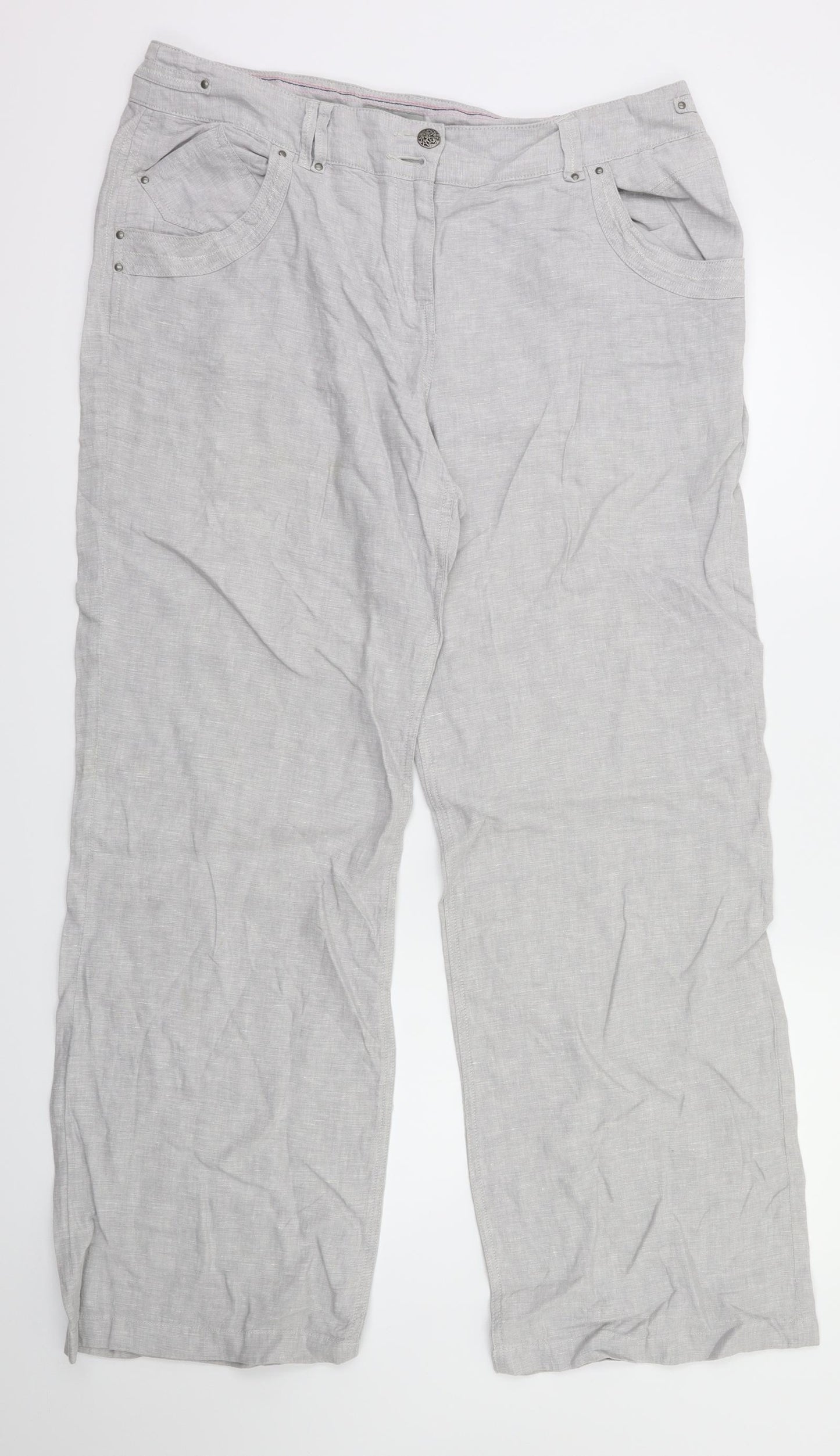 M&S Womens Grey   Sweatpants Trousers Size 14 L30 in