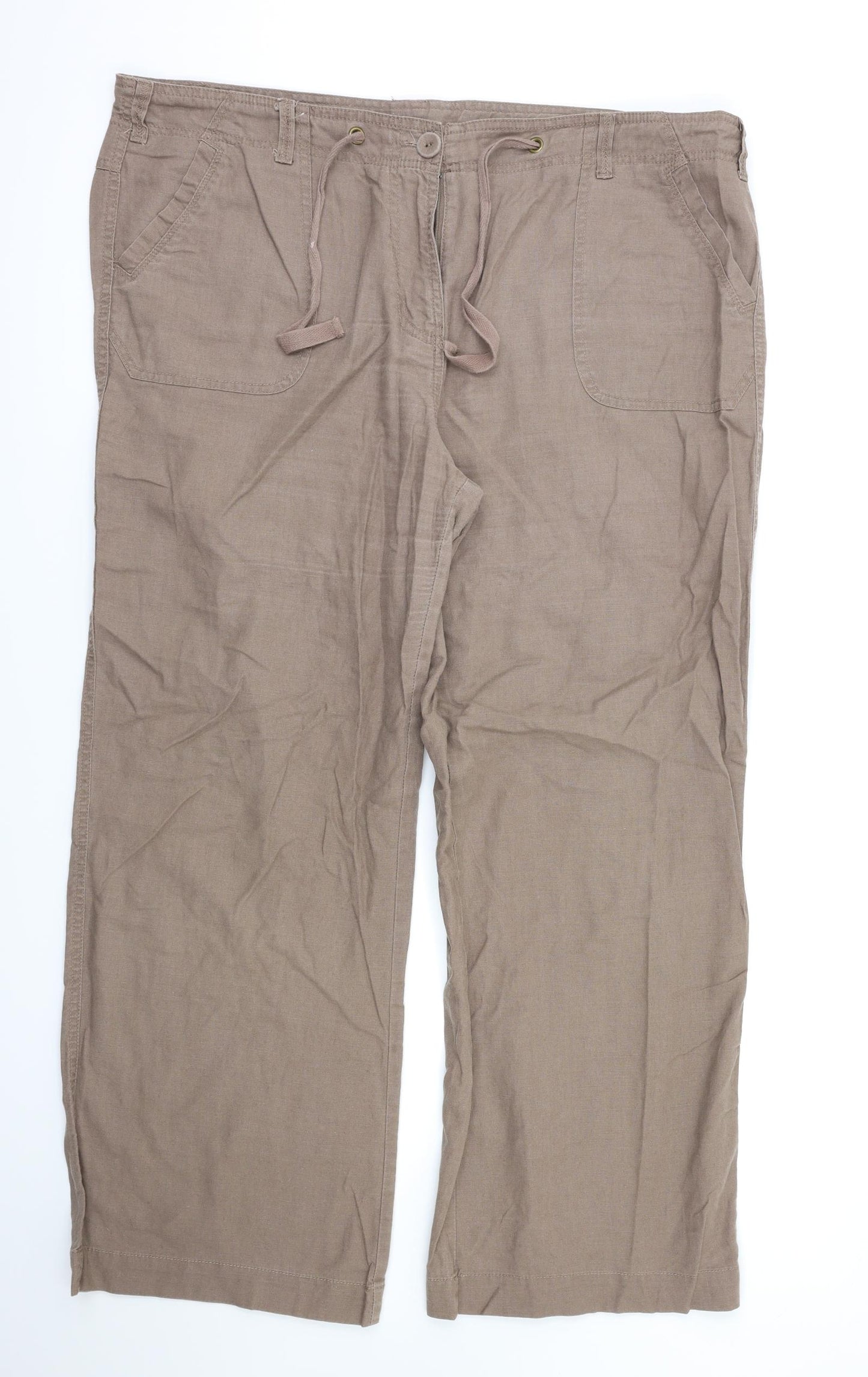 TU Womens Brown   Trousers  Size 18 L31 in