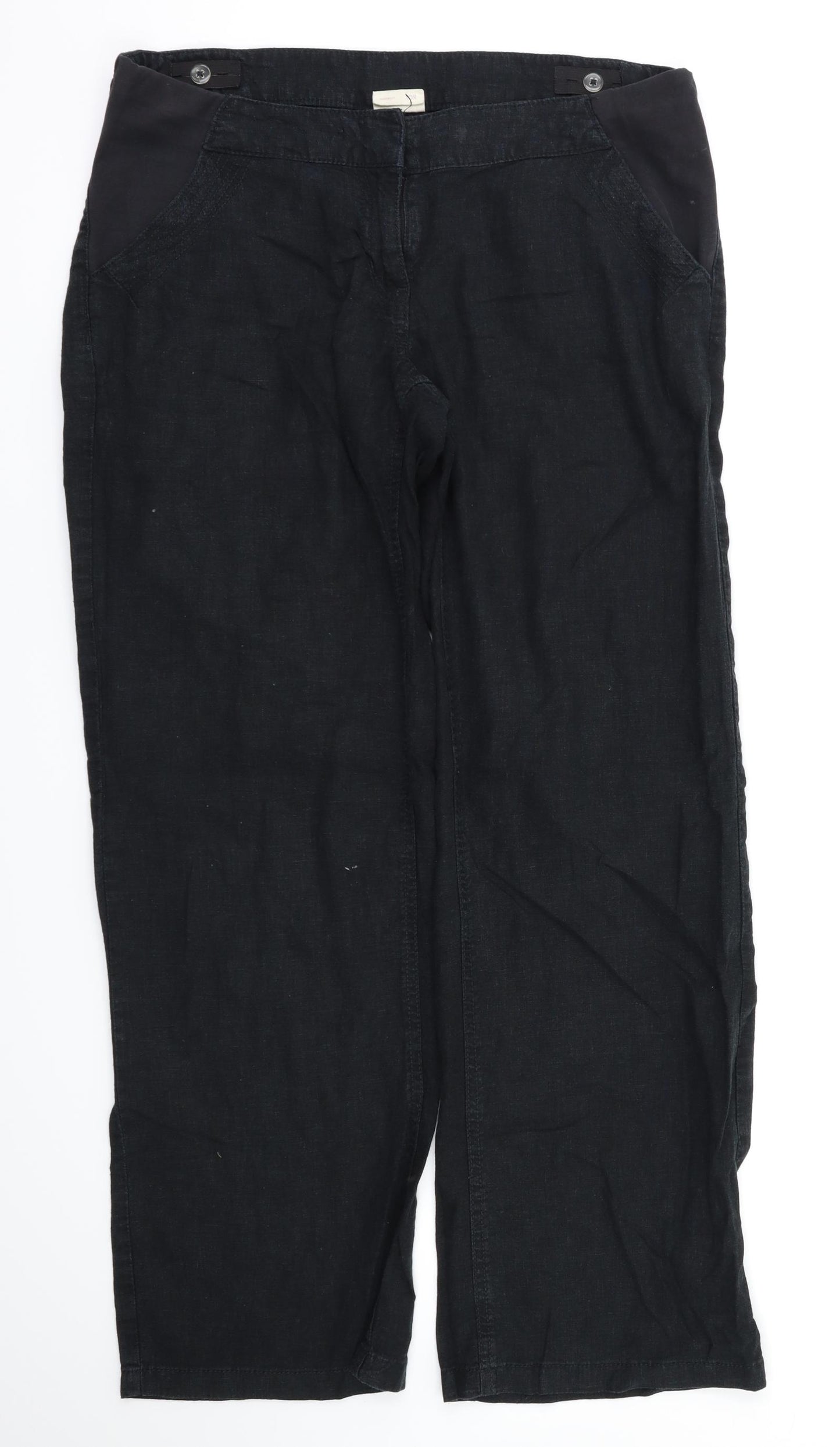 Next  Womens Black   Trousers  Size 10 L30 in