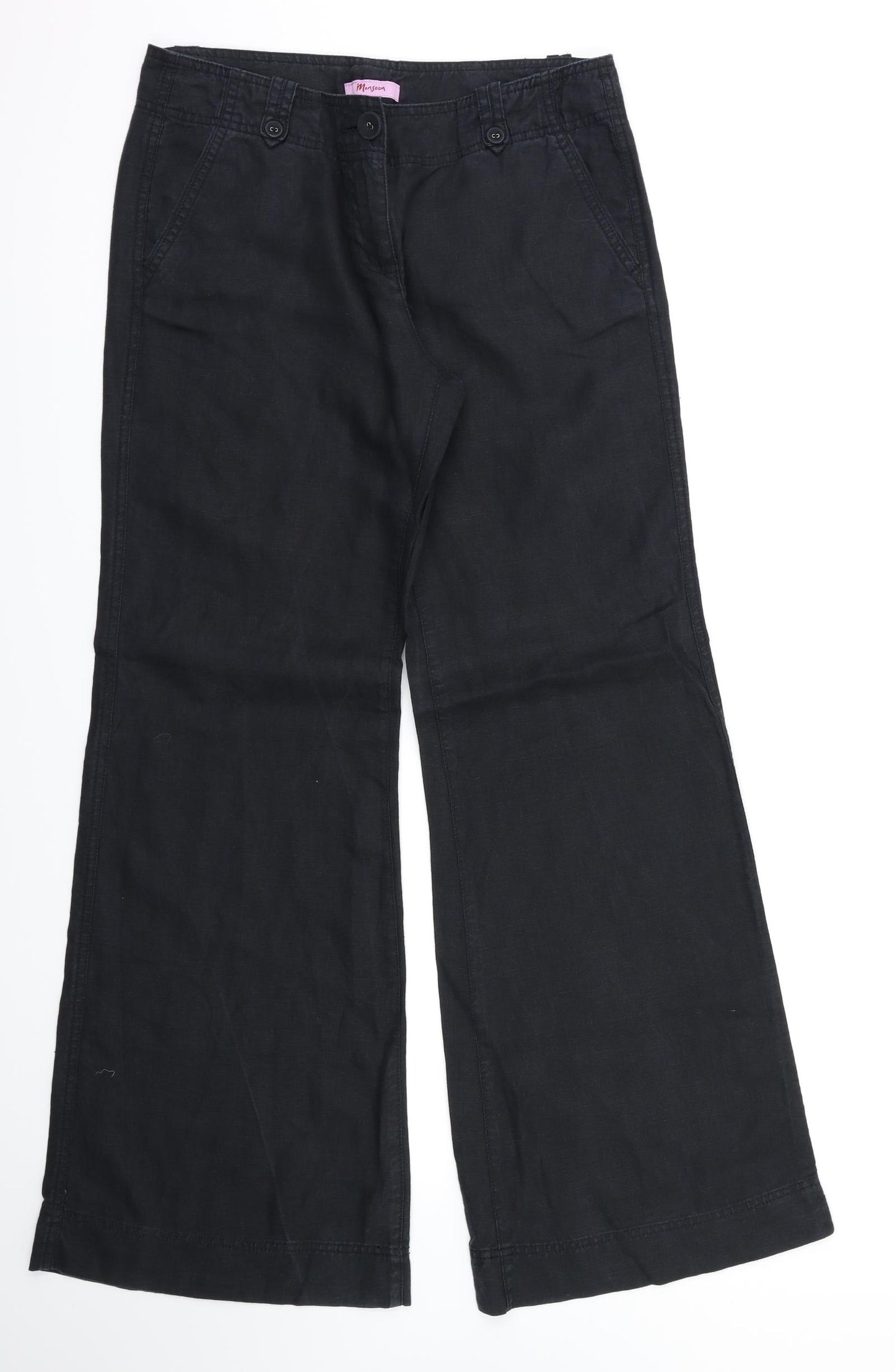 Monsoon Womens Black   Trousers  Size 10 L32 in