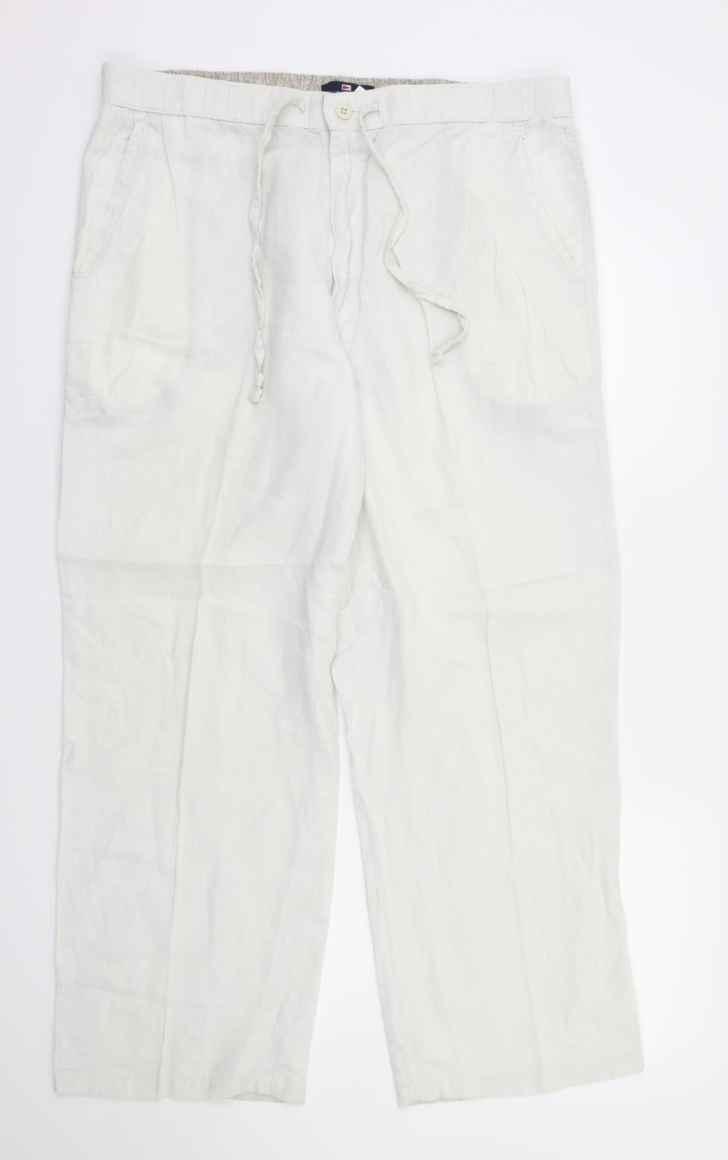 M&S Womens White   Trousers  Size 36 L29 in