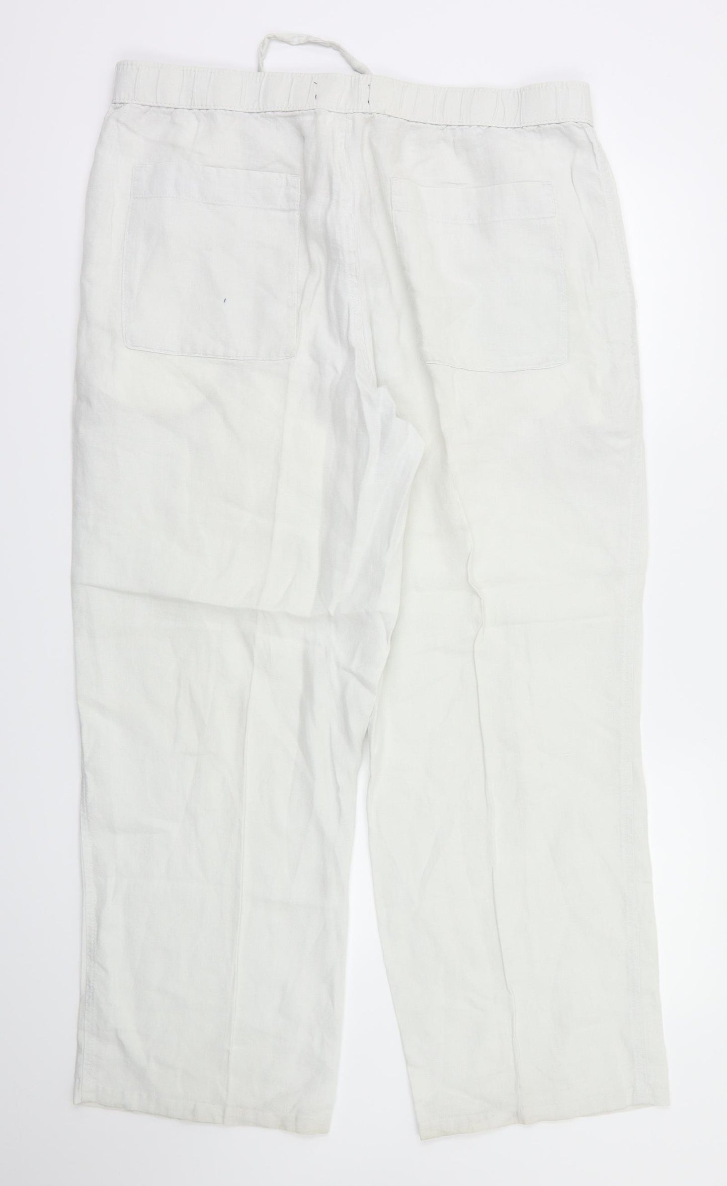 M&S Womens White   Trousers  Size 36 L29 in