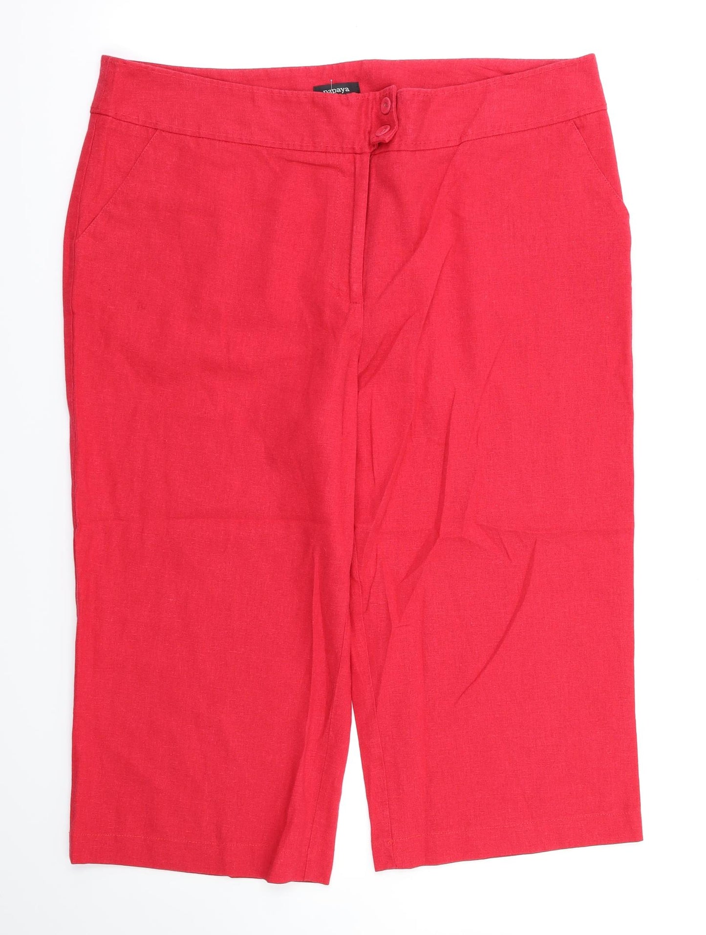 payapa Womens Red   Capri Trousers Size 18 L20 in