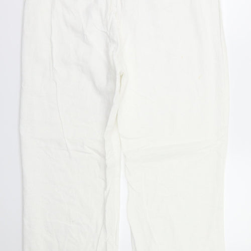 M&S Womens White   Trousers  Size 16 L29 in
