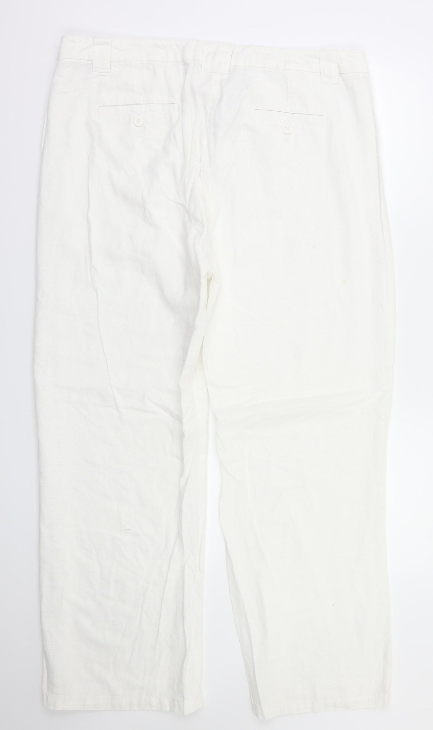 M&S Womens White   Trousers  Size 16 L29 in