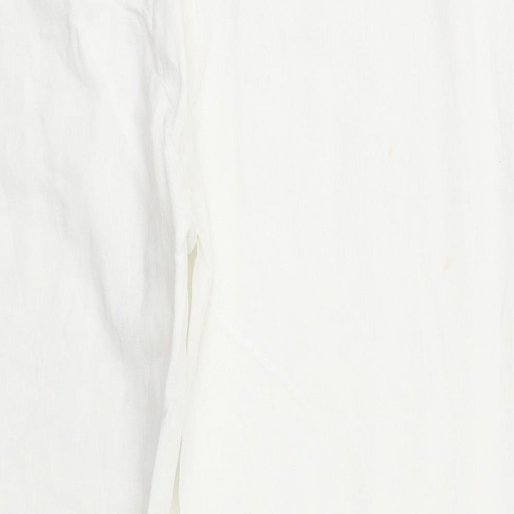 M&S Womens White   Trousers  Size 16 L29 in