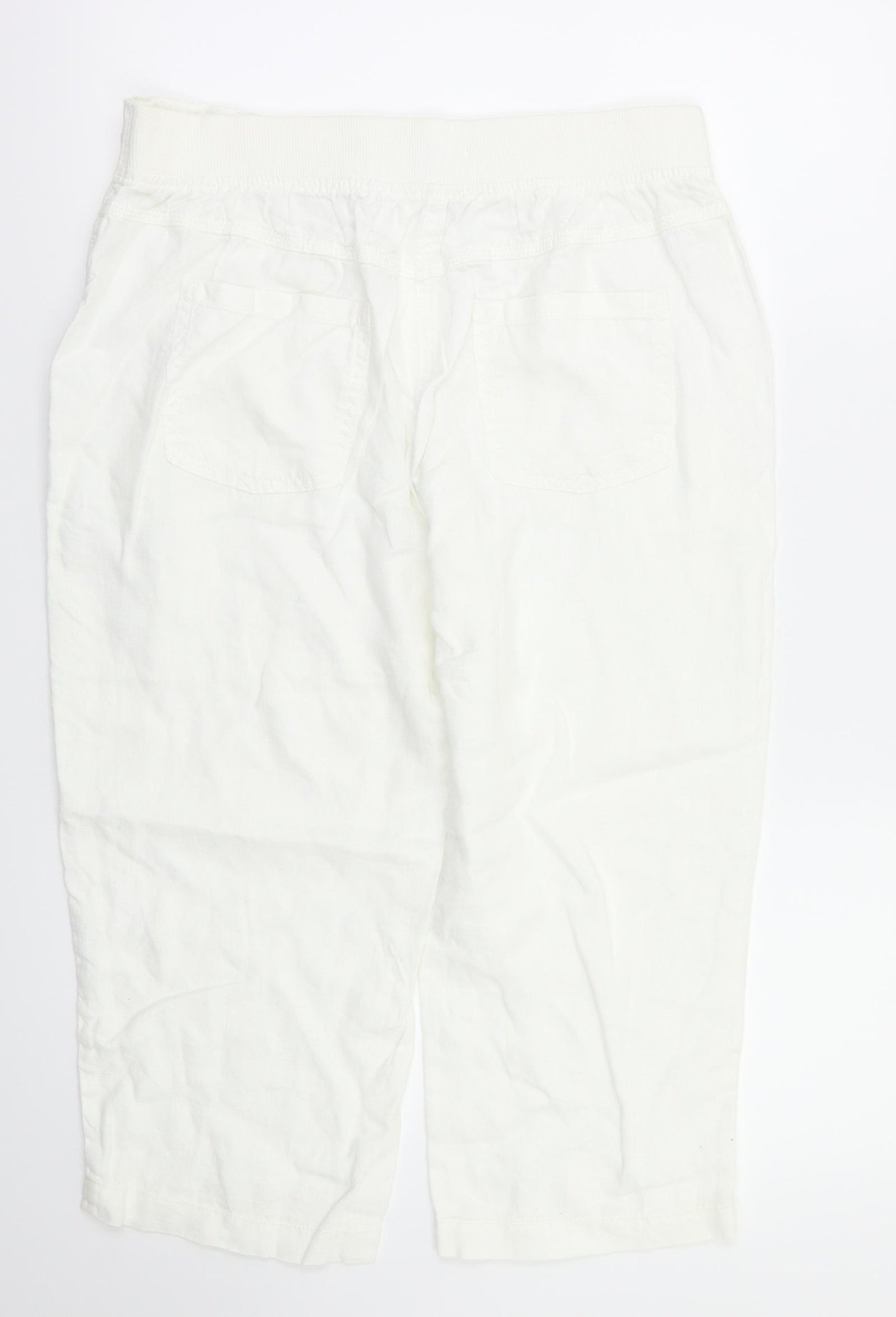 M&S  Womens White   Capri Trousers Size 10 L21 in