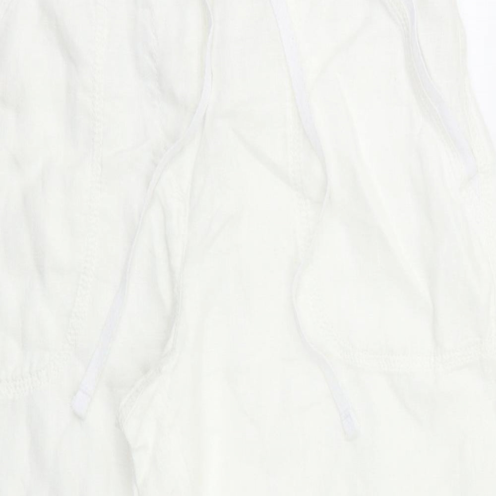M&S  Womens White   Capri Trousers Size 10 L21 in