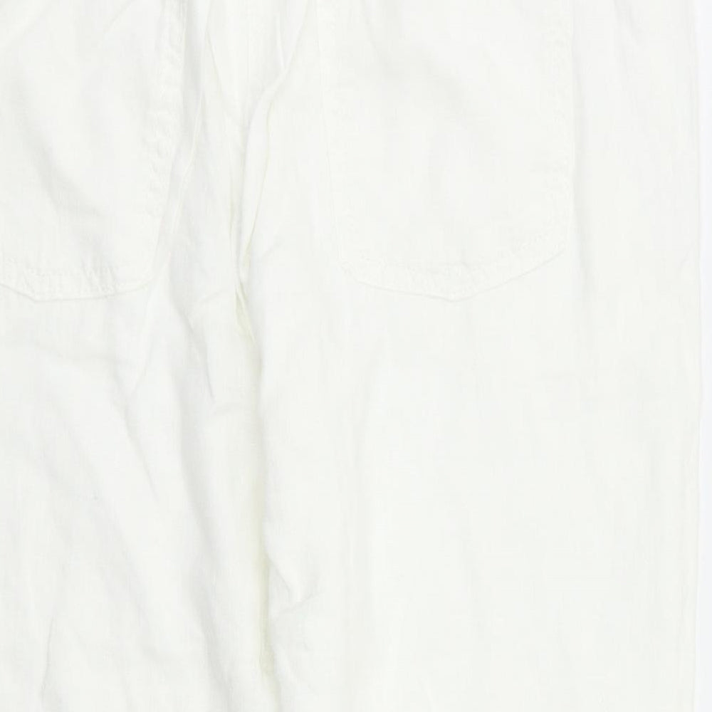 M&S  Womens White   Capri Trousers Size 10 L21 in