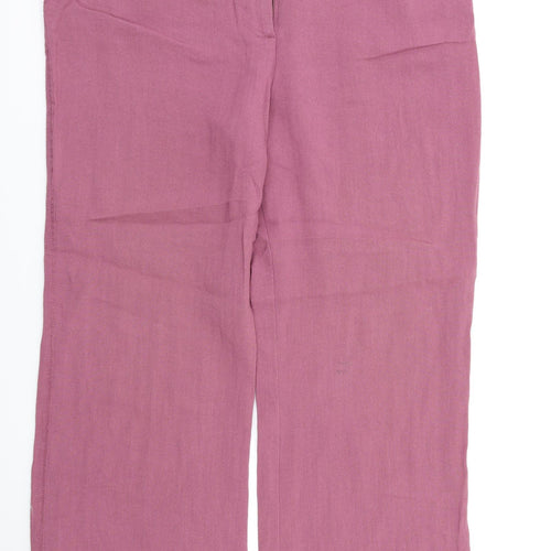 Aria Womens Purple Floral  Trousers  Size 14 L28 in