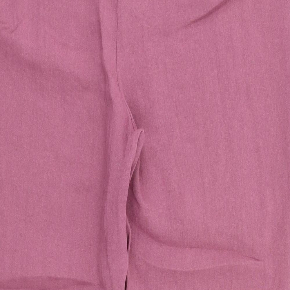 Aria Womens Purple Floral  Trousers  Size 14 L28 in
