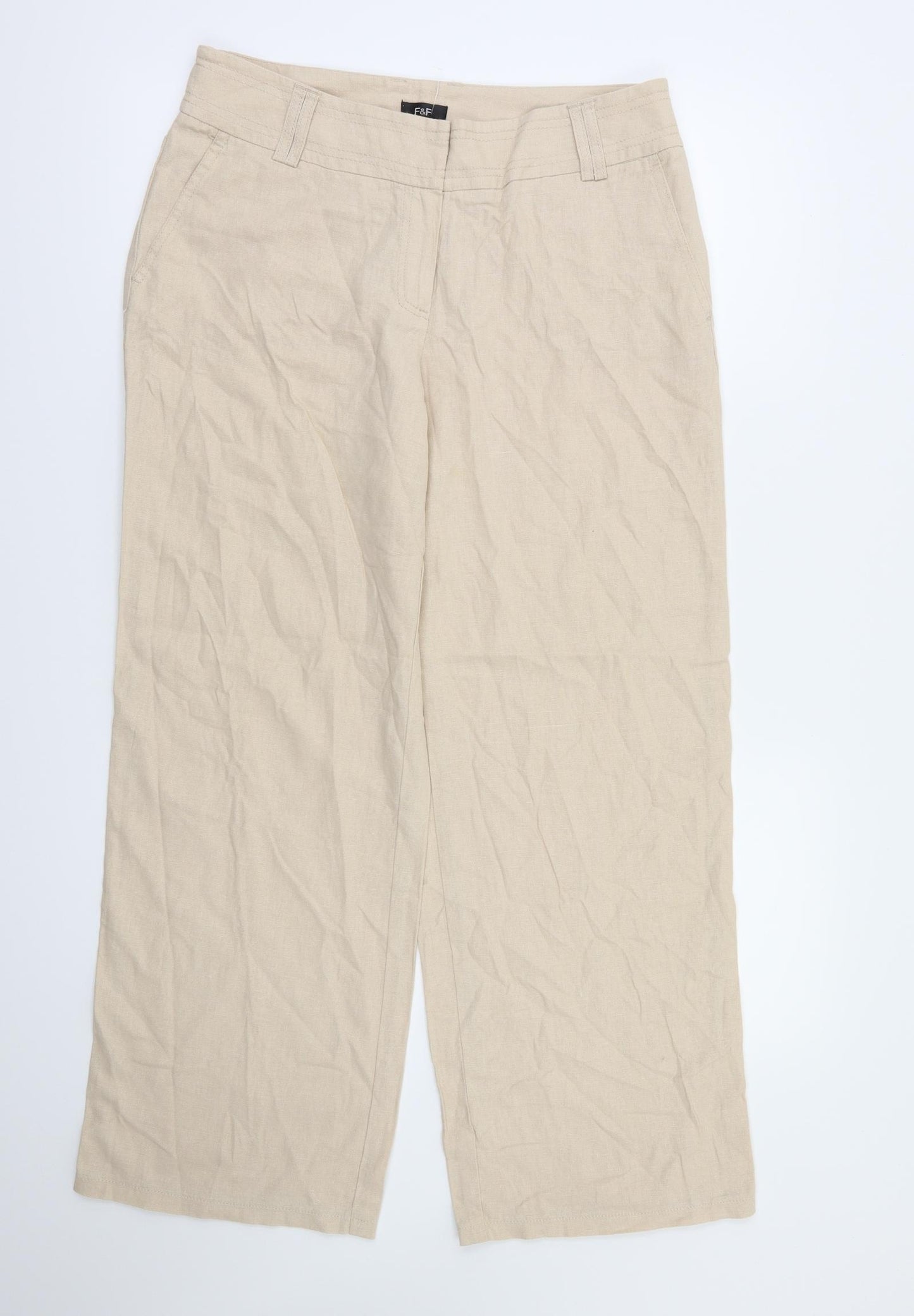 F&F Womens Beige   Trousers  Size 10 L29 in
